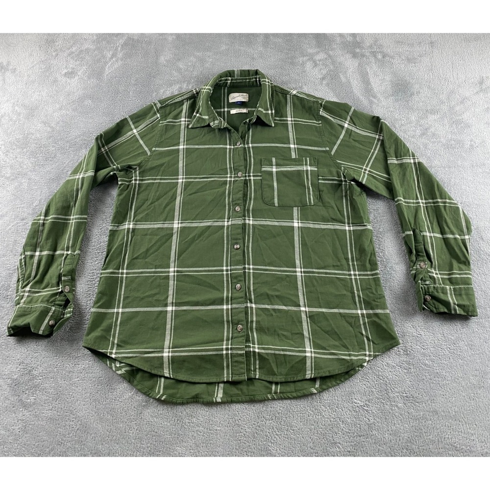 Universal‎ Thread Mens Green Plaid Relaxed Fit Button Down Shirt Size M Medium